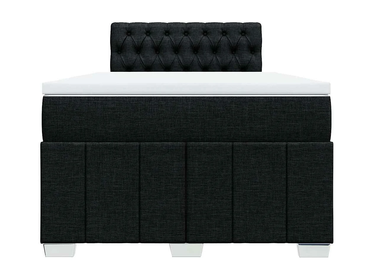 Sommier à lattes de lit avec matelas Noir 120x200 cm Tissu