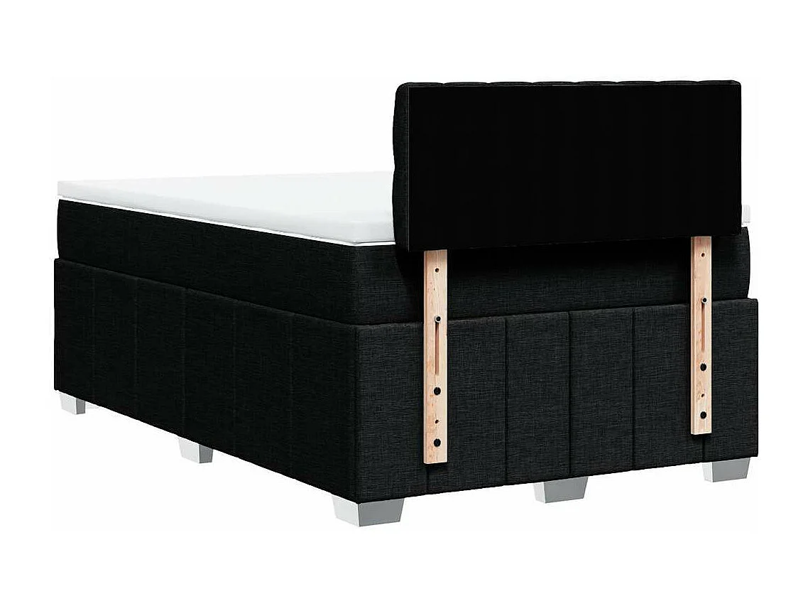 Sommier à lattes de lit avec matelas Noir 120x200 cm Tissu