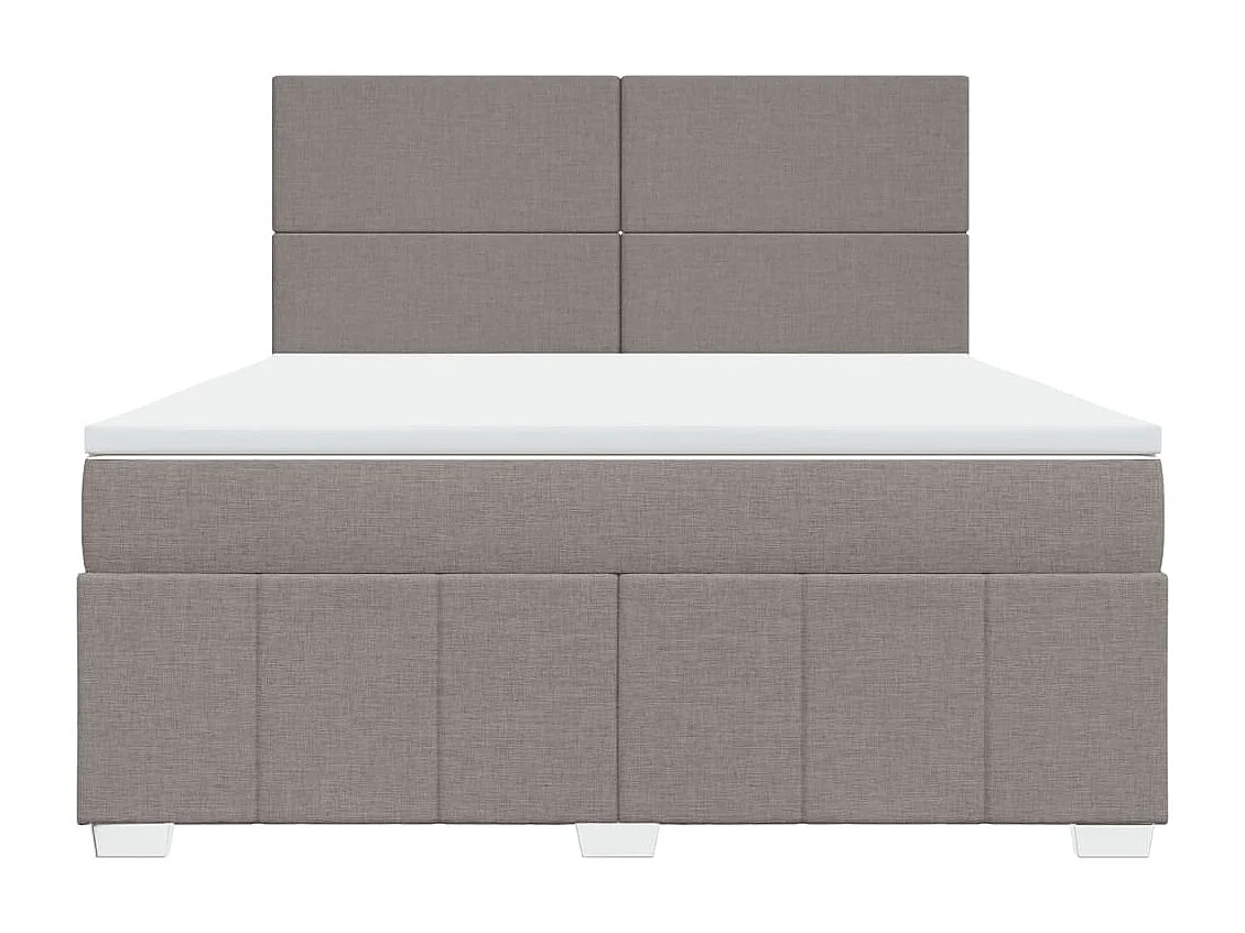 Sommier à lattes de lit avec matelas Taupe 180x200 cm Tissu