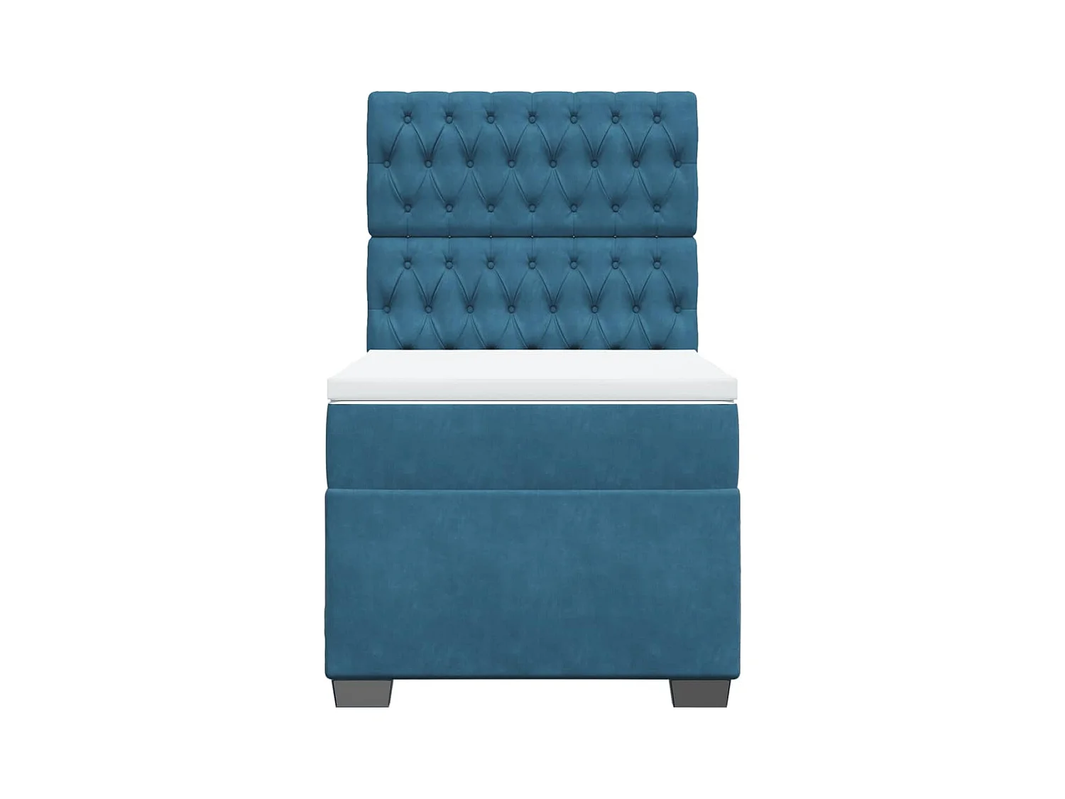 Cama boxspring com colchão 90x200 cm veludo azul