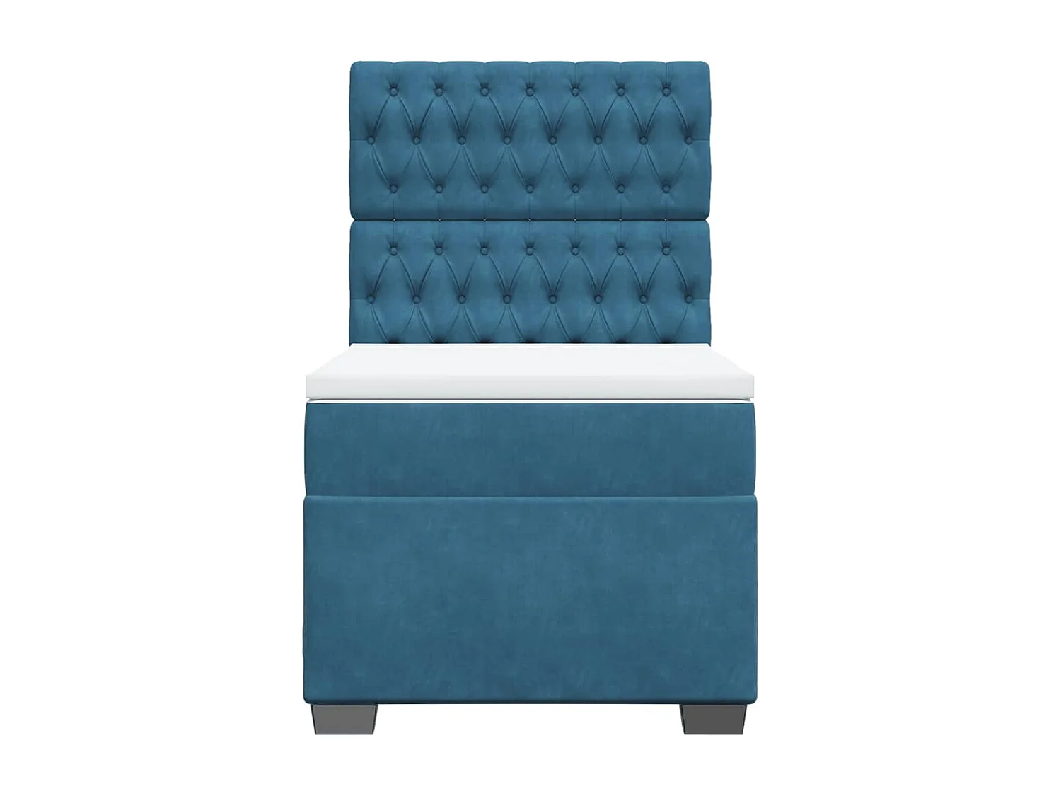 Cama boxspring com colchão 90x200 cm veludo azul