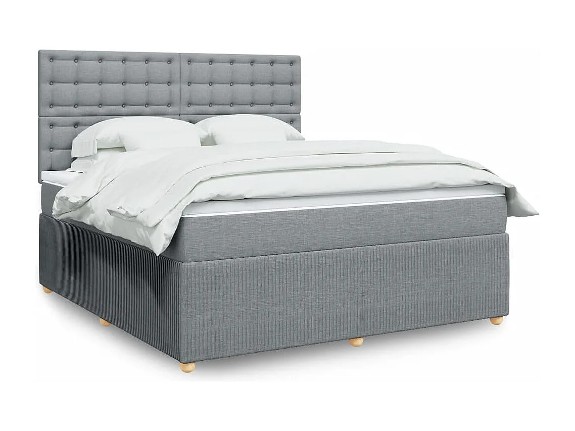 Sommier à lattes de lit avec matelas Gris clair 180x200cm Tissu
