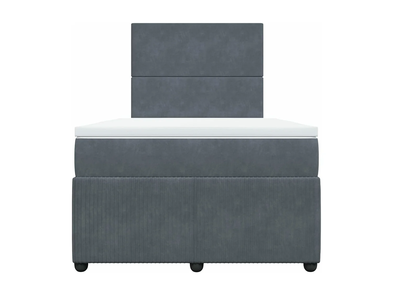 Cama boxspring com colchão 120x190 cm veludo cinzento-escuro