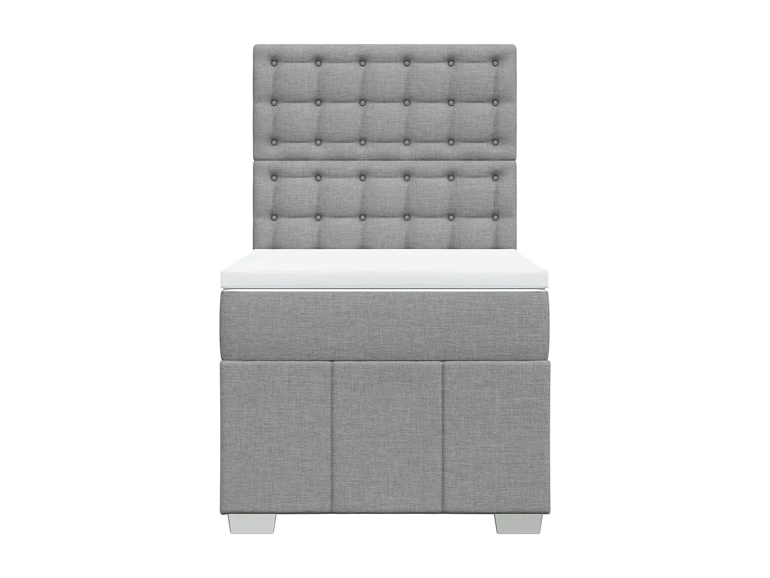 Sommier à lattes de lit avec matelas Gris clair 100x200cm Tissu