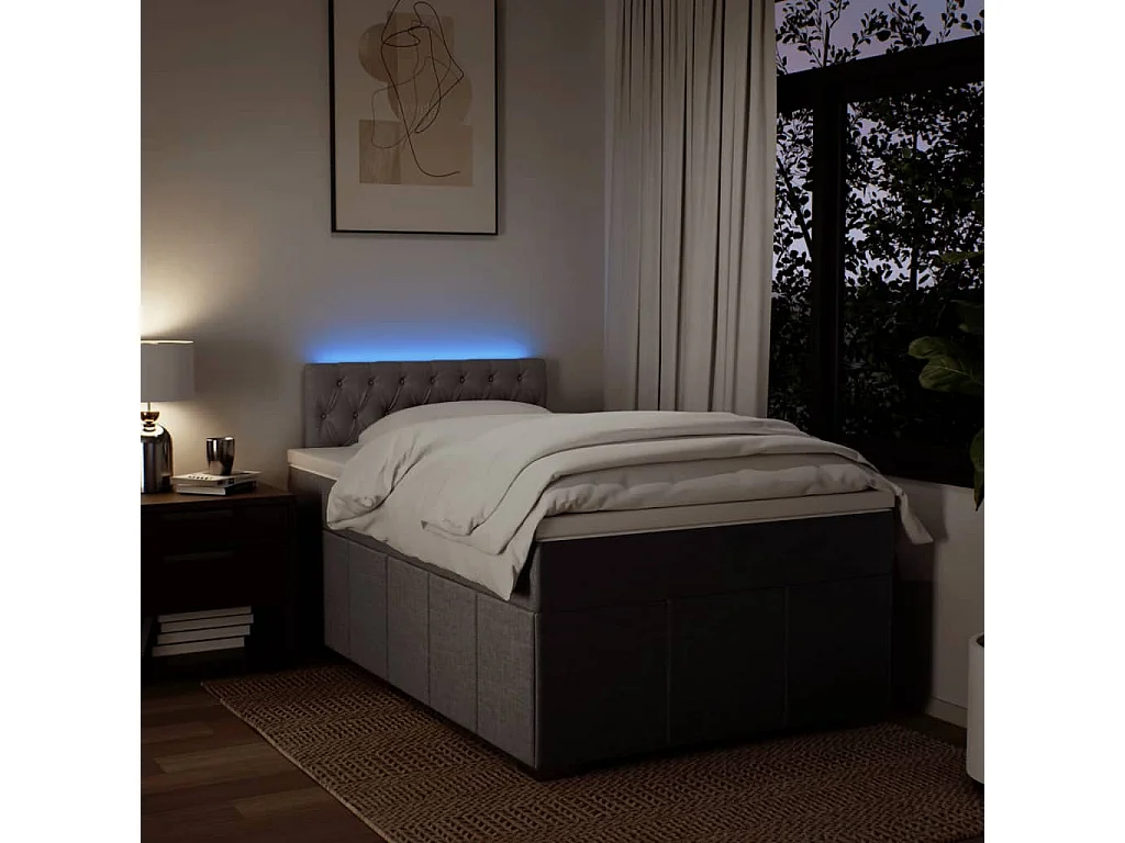 Sommier à lattes de lit avec matelas taupe 120x190 cm tissu