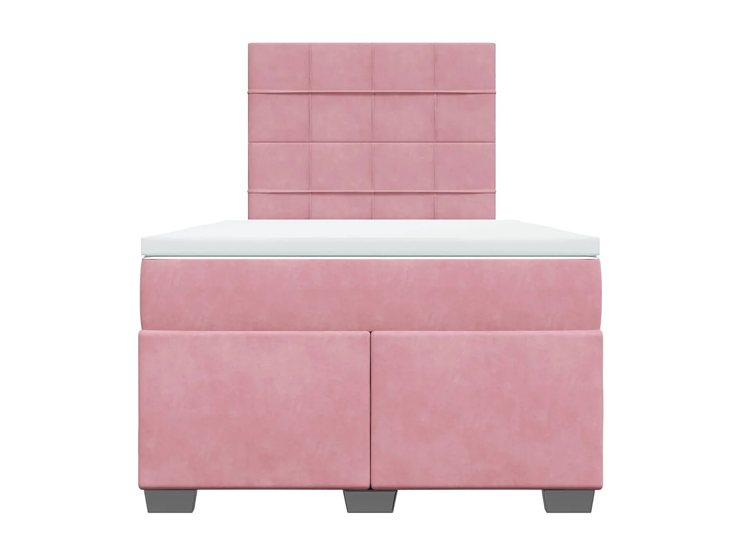 Sommier à lattes de lit avec matelas rose 120x190 cm velours