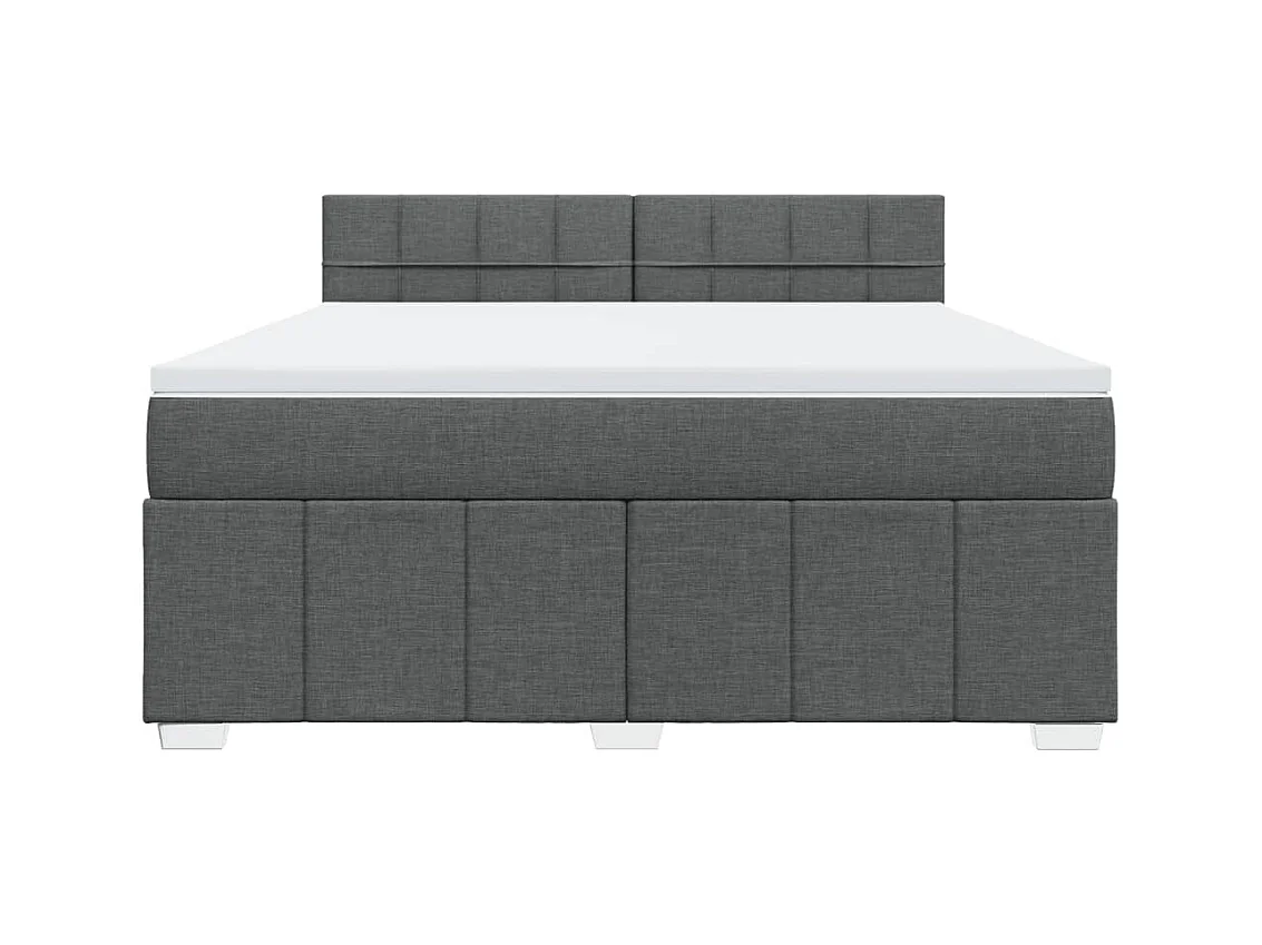 Sommier à lattes de lit avec matelas Gris foncé 180x200cm Tissu