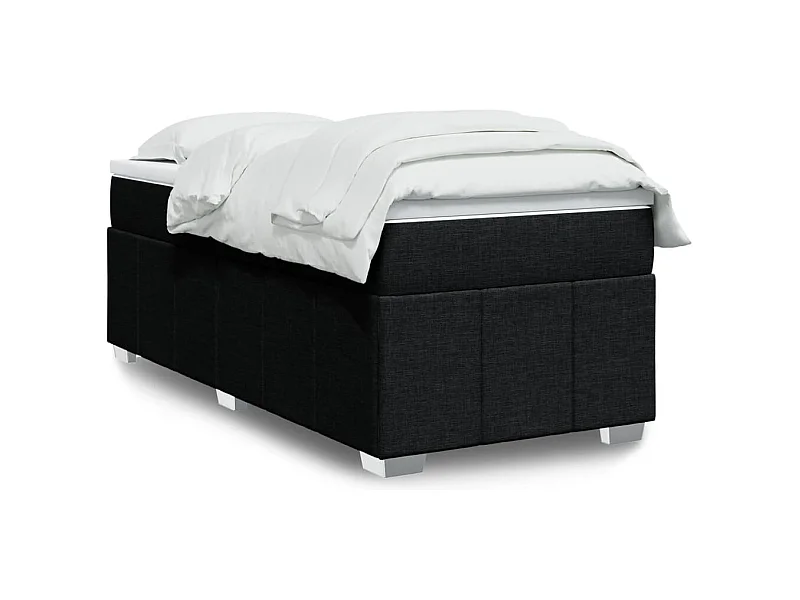 Sommier à lattes de lit avec matelas Noir 90x200 cm Tissu