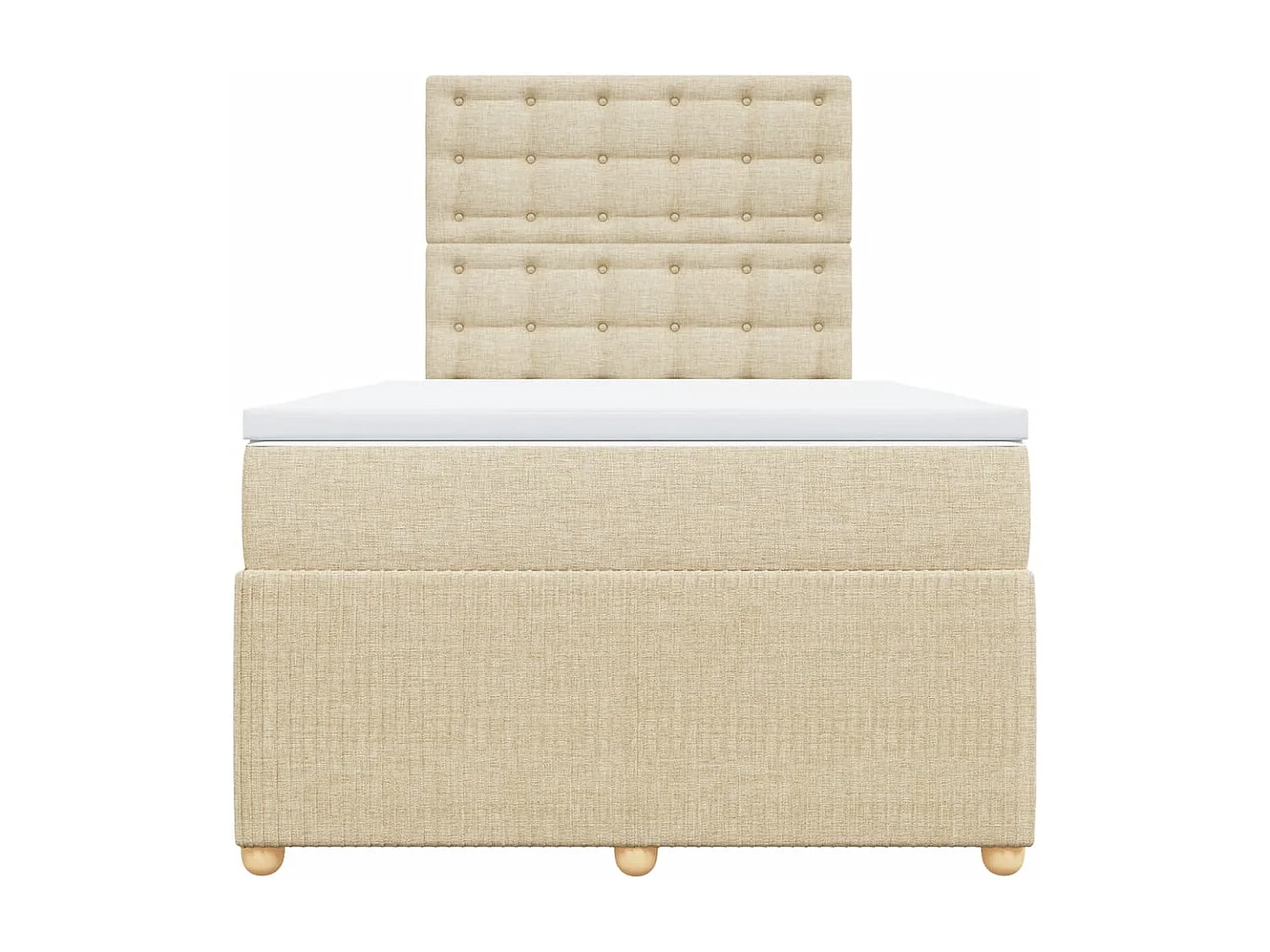 Boxspring met matras stof crèmekleurig 120x190 cm