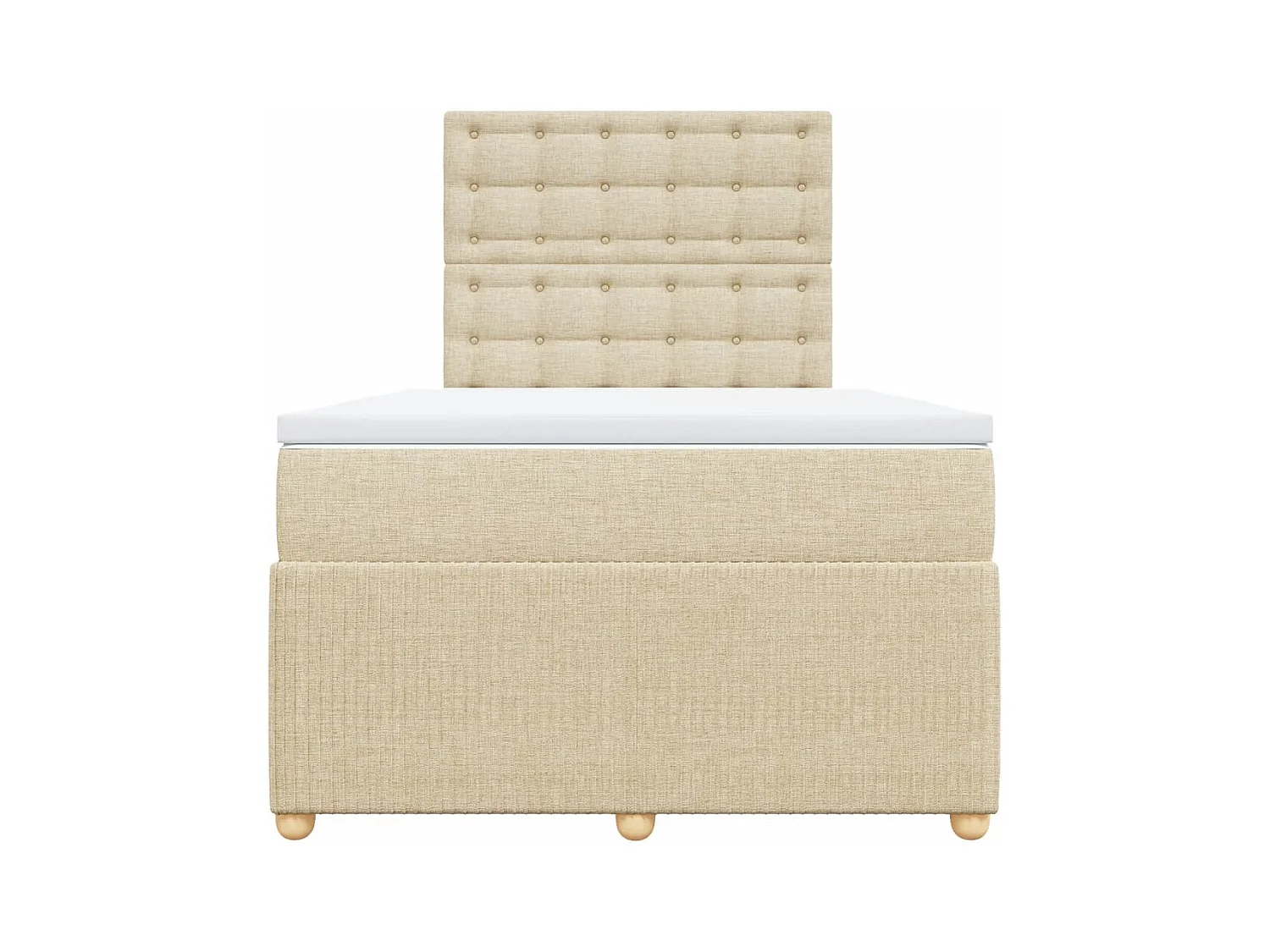 Sommier à lattes de lit avec matelas crème 120x190 cm tissu