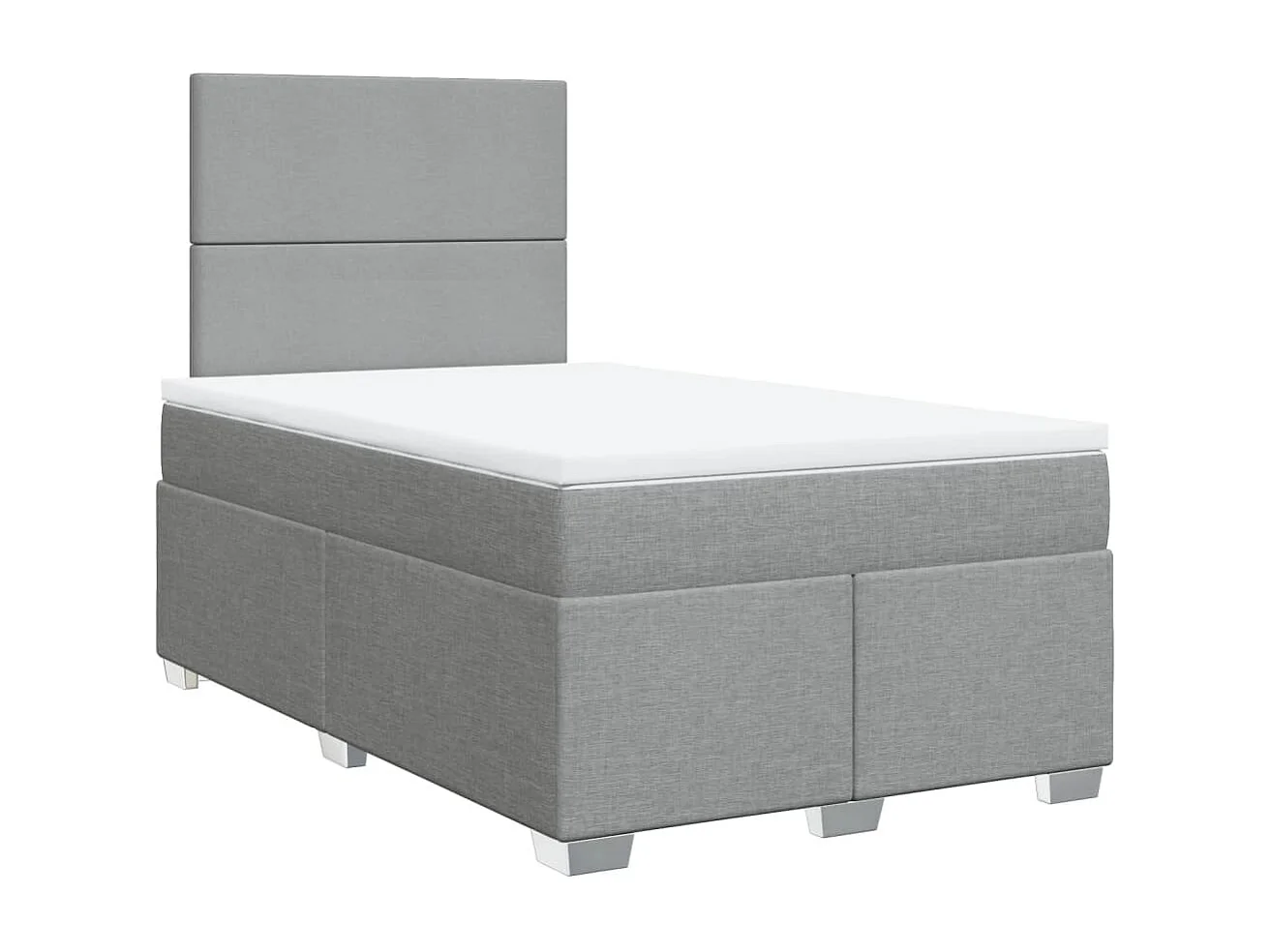 Cama boxspring com colchão 120x190 cm tecido cinzento-claro