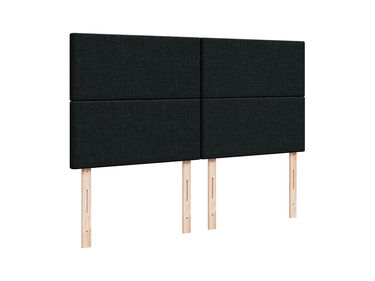 Cama box spring con colchón tela negro 200x200 cm