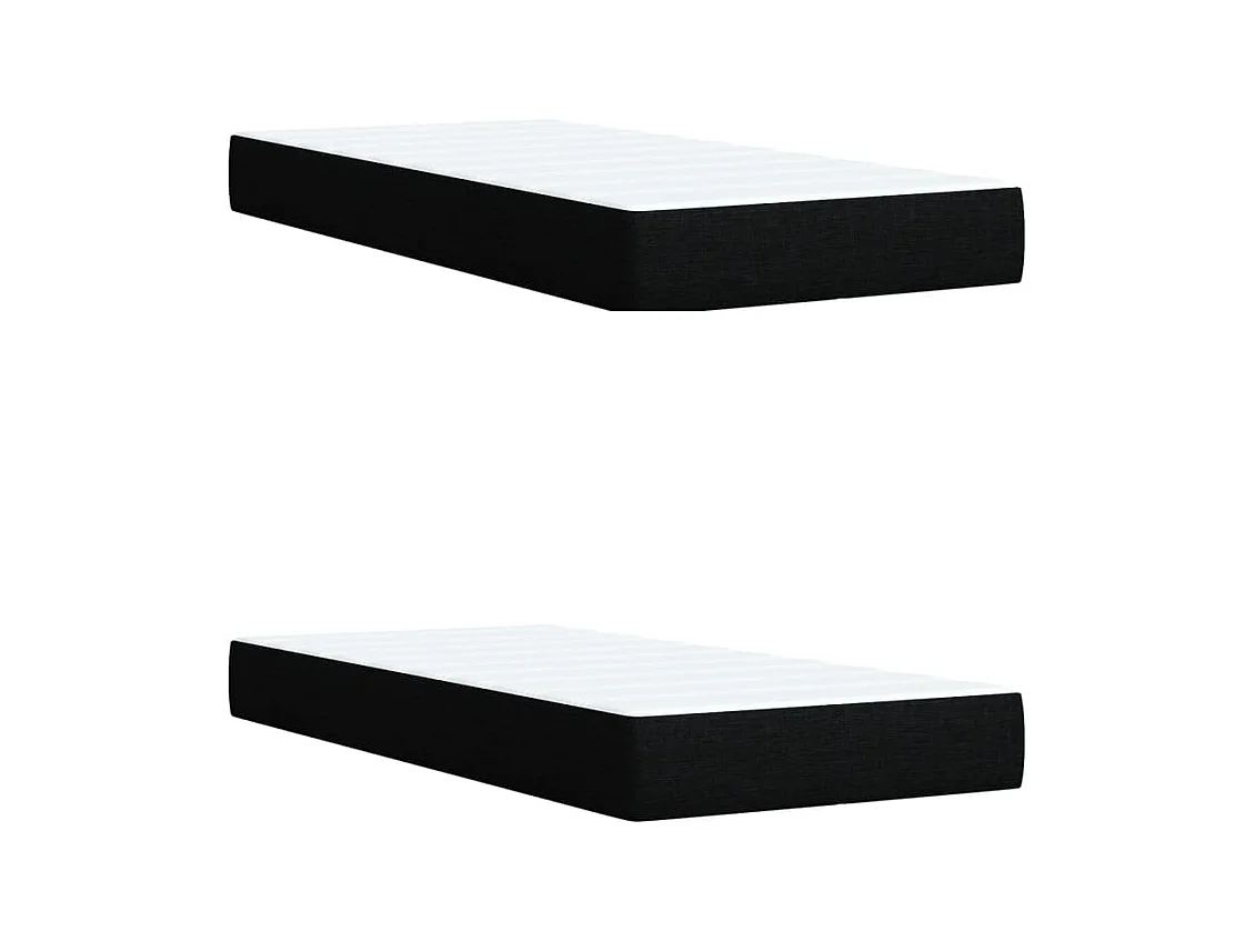 Cama box spring con colchón tela negro 200x200 cm