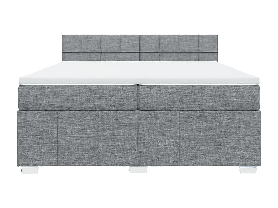 Sommier à lattes de lit avec matelas Gris clair 200x200cm Tissu