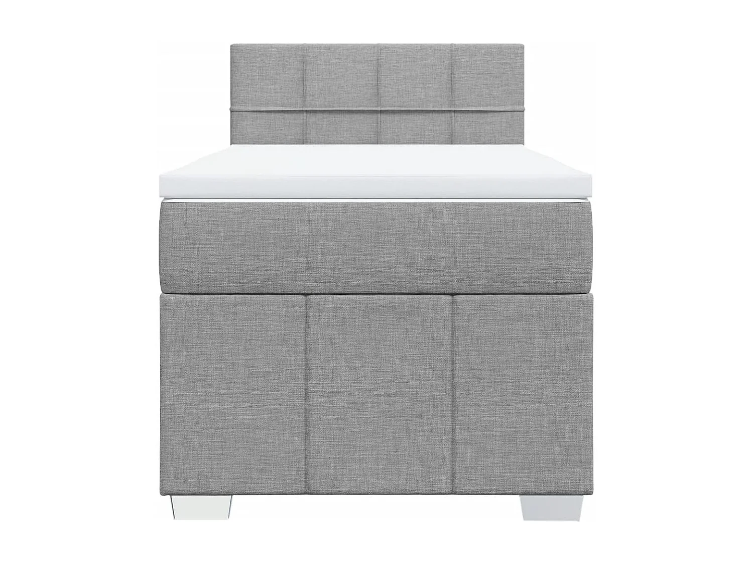 Cama com molas/colchão 80x200 cm tecido cinza-claro