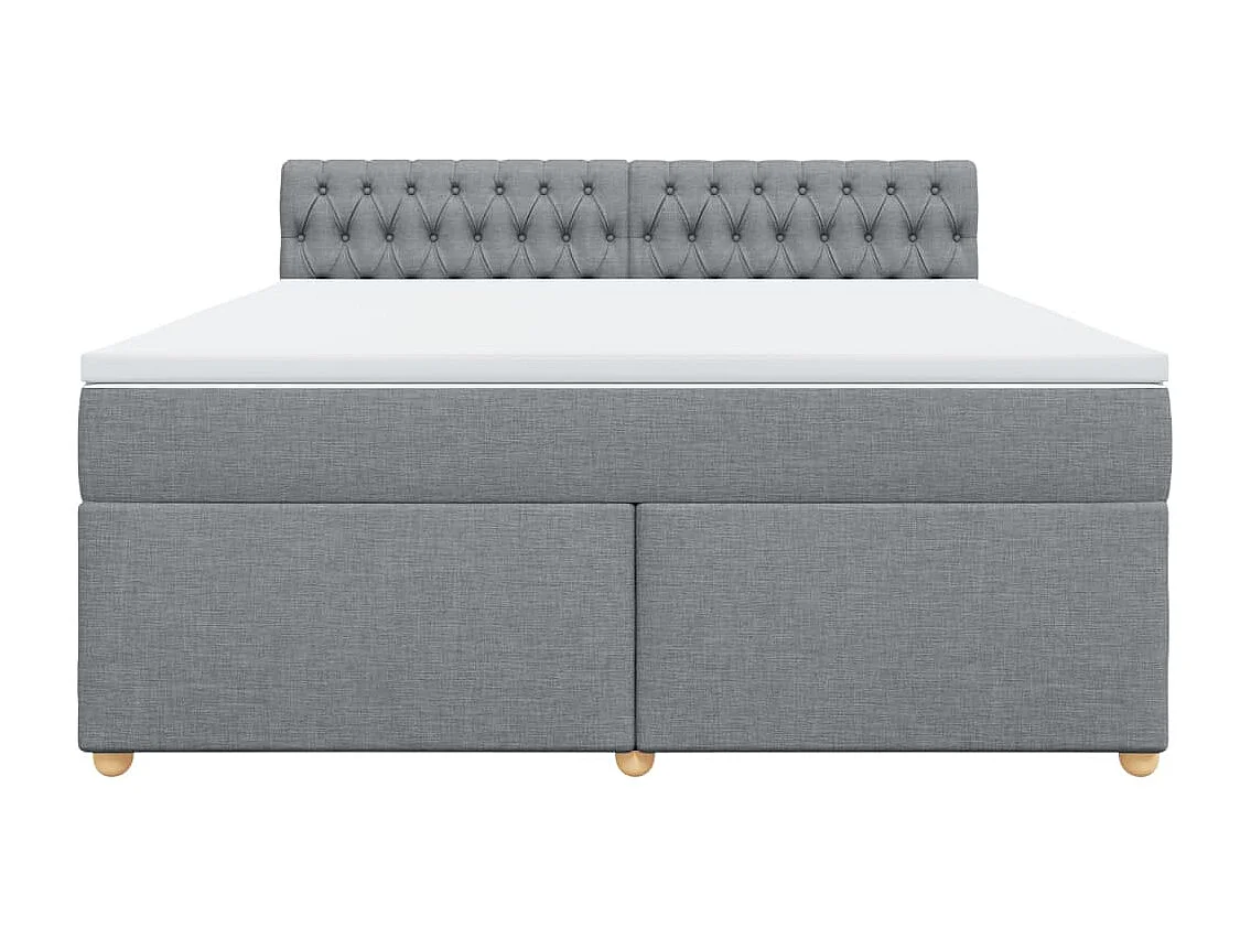 Cama com molas/colchão 180x200 cm tecido cinzento-claro