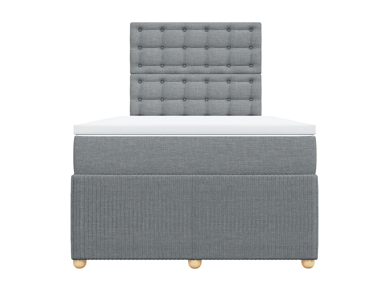 Cama boxspring com colchão 120x190 cm tecido cinzento-claro