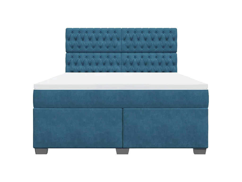 Cama com molas/colchão 180x200 cm veludo azul