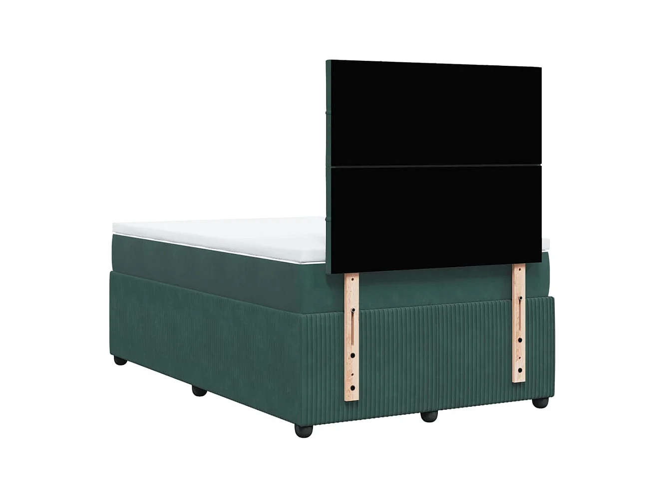 Sommier à lattes de lit avec matelas vert foncé 120x190 cm