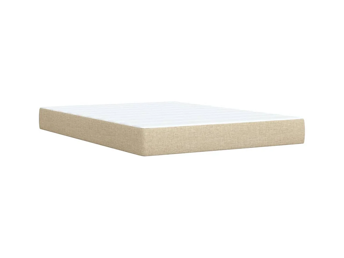 Sommier à lattes de lit avec matelas Crème 160x200 cm Tissu