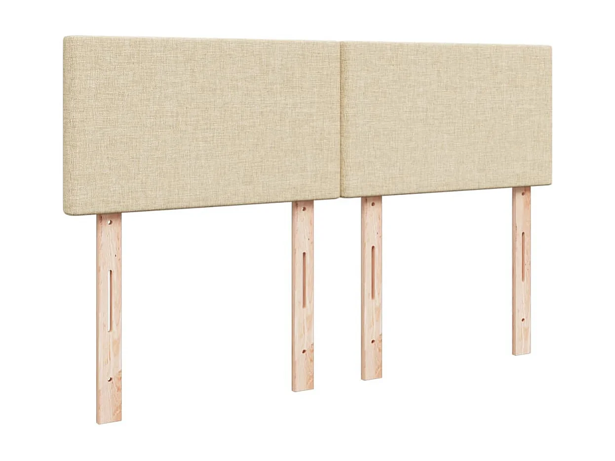 Cama box spring con colchón tela color crema 160x200 cm