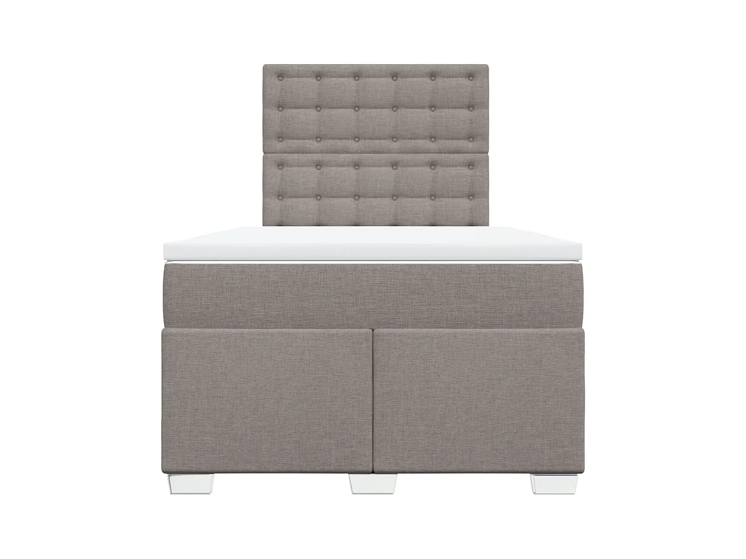 Cama boxspring c/ colchão 120x190cm tecido castanho-acinzentado