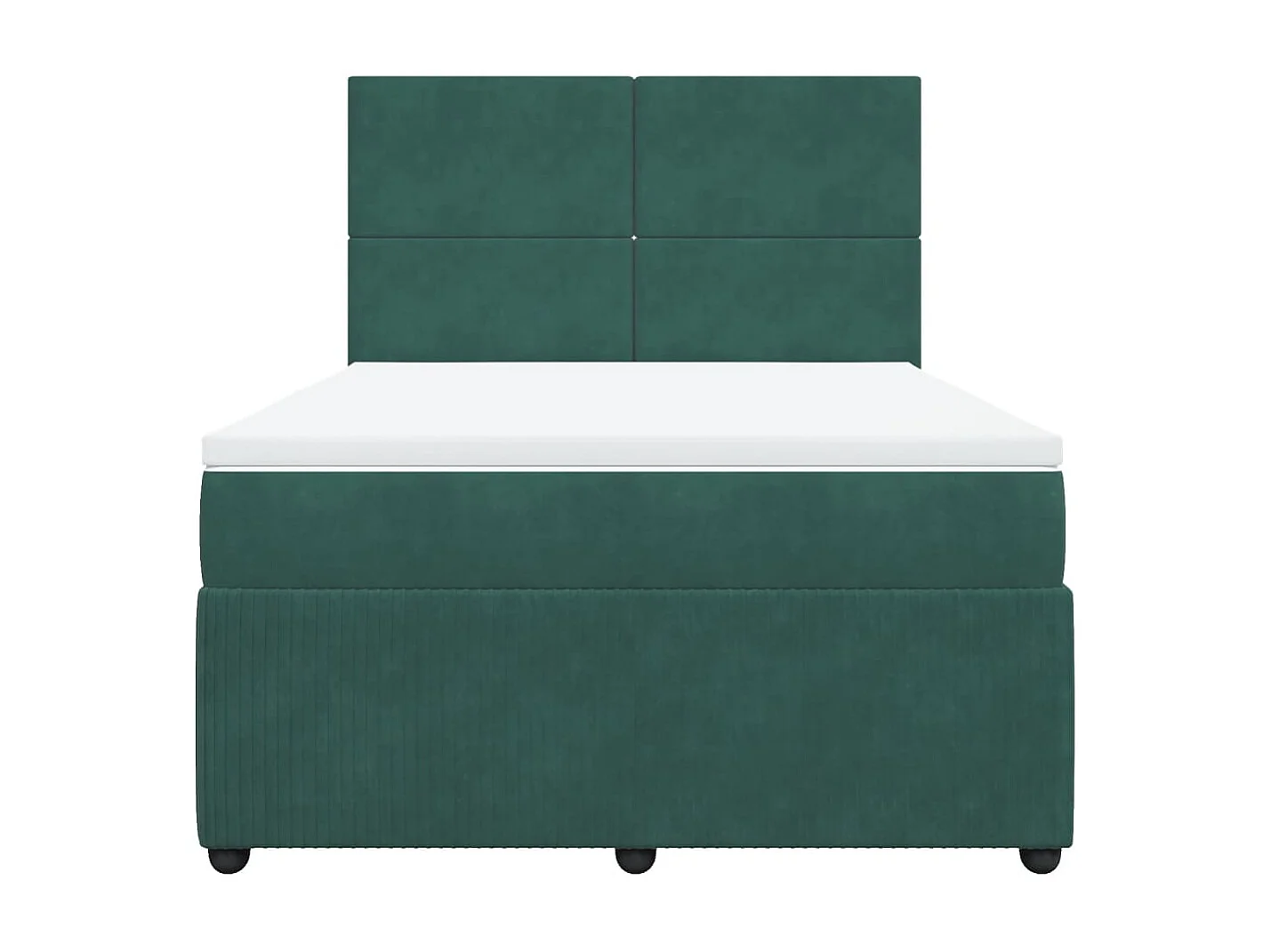 Cama box spring con colchón terciopelo verde oscuro 160x200 cm