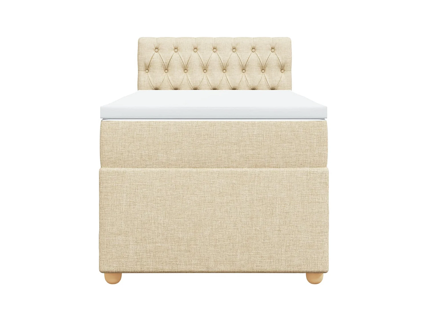 Sommier à lattes de lit avec matelas Crème 100x200 cm Tissu