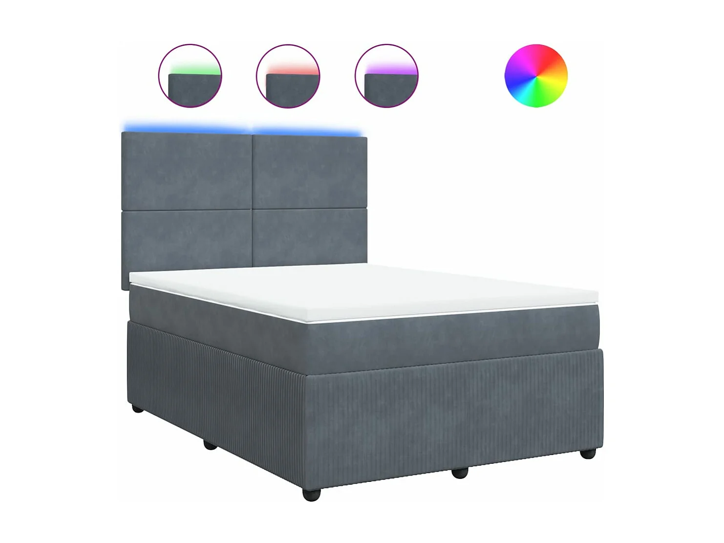 Boxspring met matras fluweel donkergrijs 140x200 cm