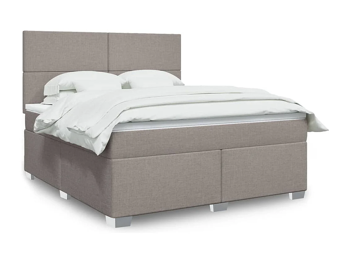 Sommier à lattes de lit avec matelas Taupe 180x200 cm Tissu