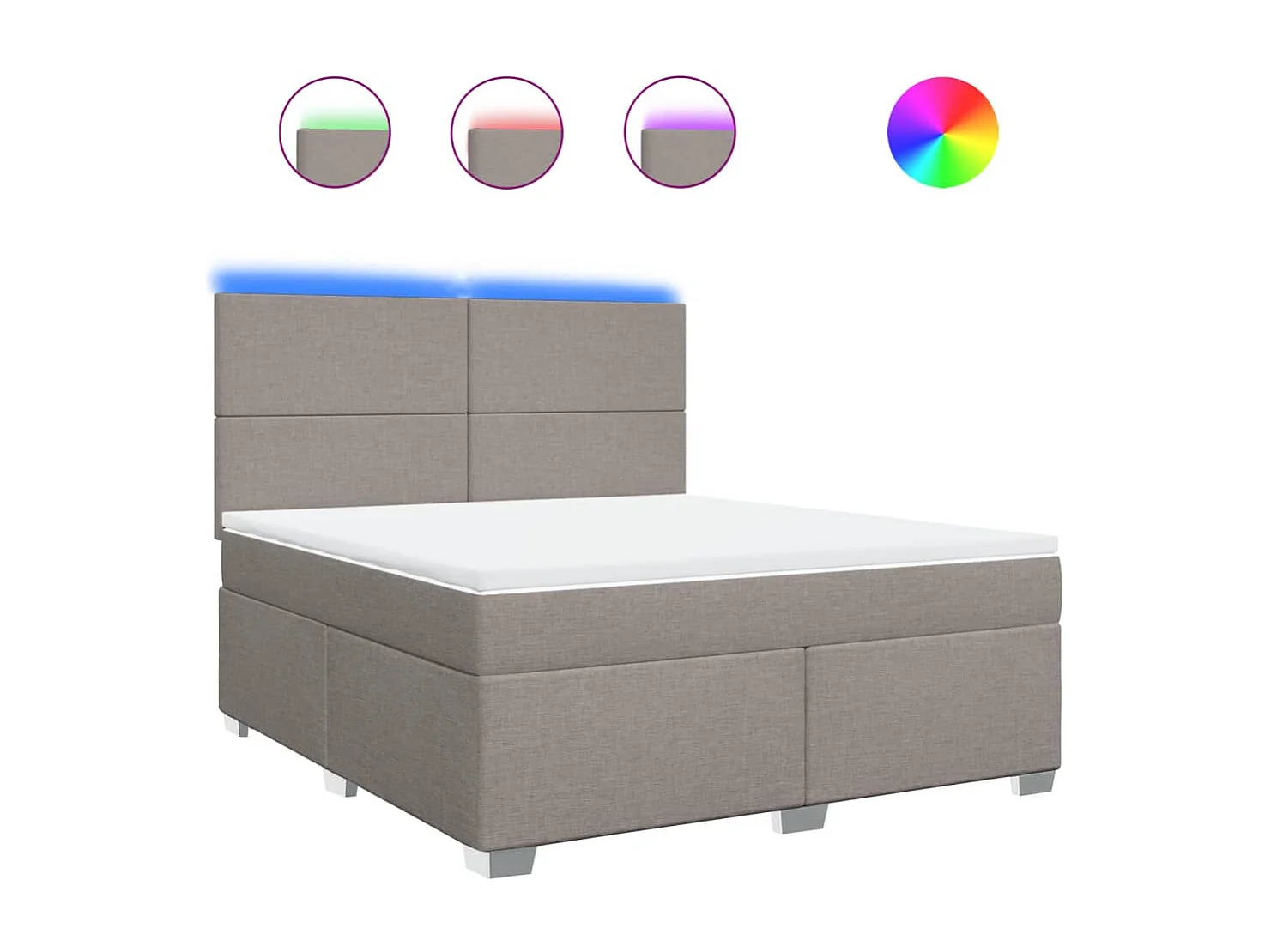 Sommier à lattes de lit avec matelas Taupe 180x200 cm Tissu