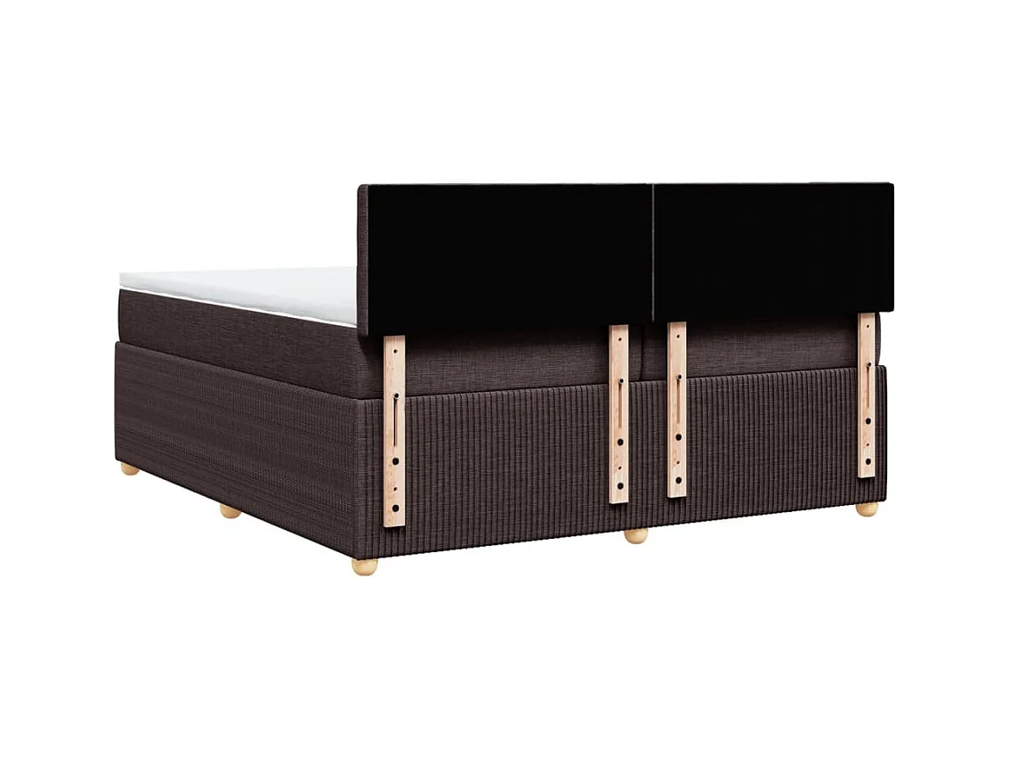 Boxspring met matras stof donkerbruin 200x200 cm