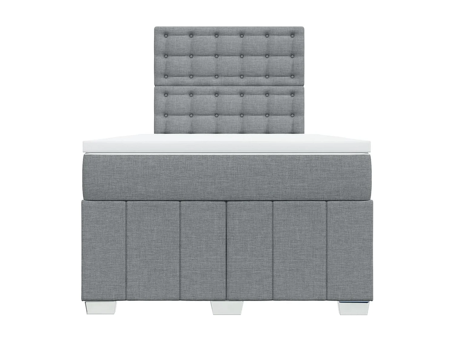 Sommier à lattes de lit avec matelas Gris clair 120x200cm Tissu