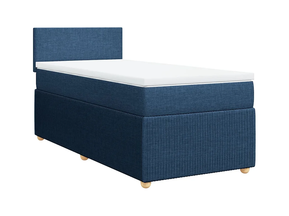 Sommier à lattes de lit avec matelas Bleu 90x190 cm Tissu