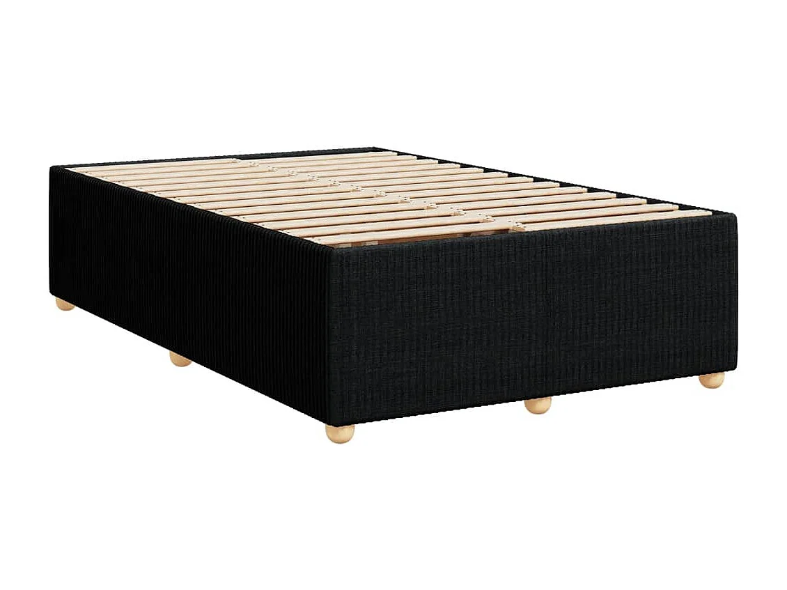 Cama box spring con colchón tela negro 120x200 cm