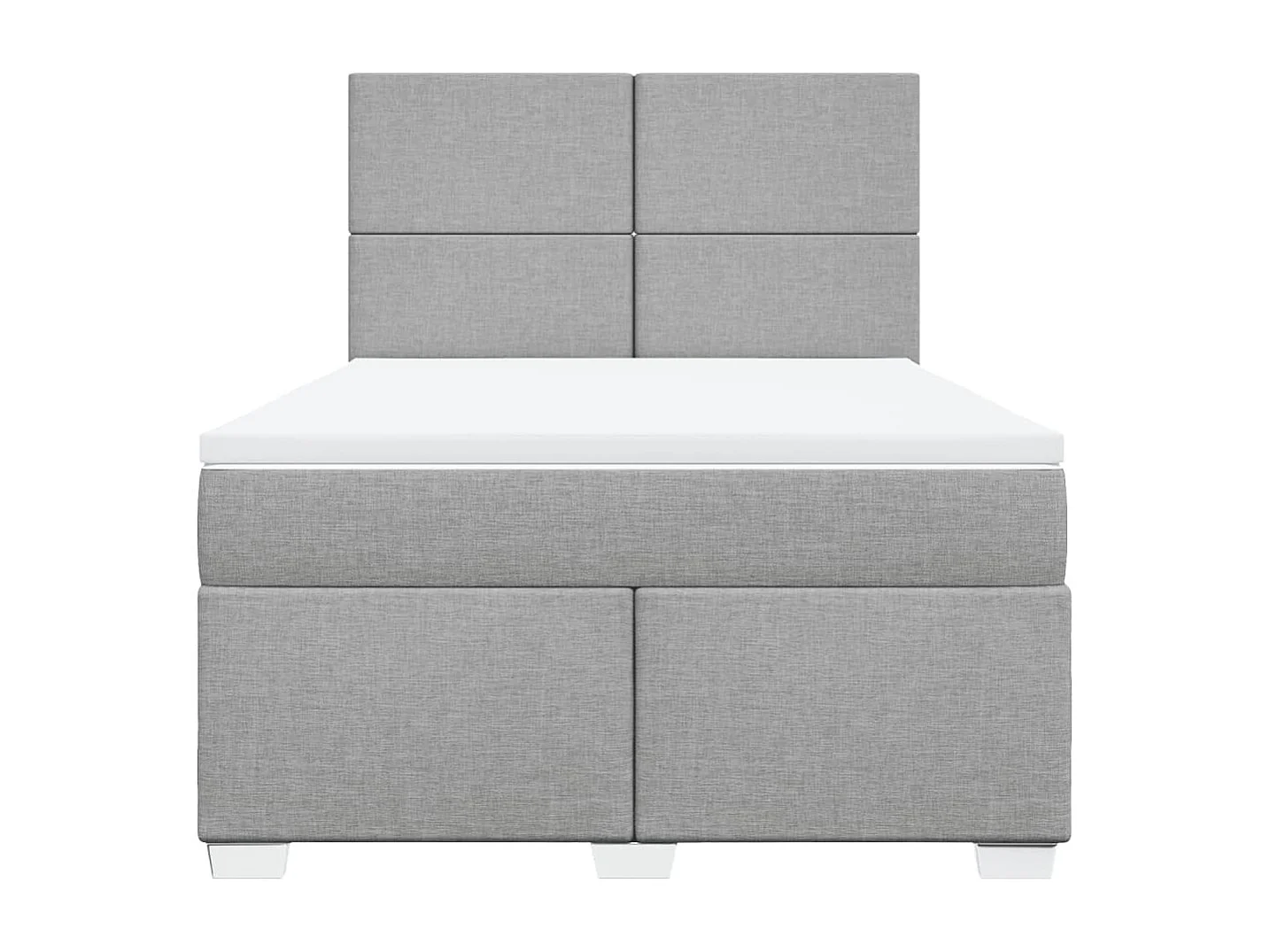 Cama box spring con colchón tela gris claro 160x200 cm