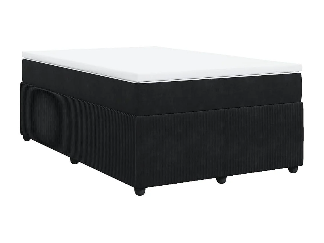 Cama box spring con colchón terciopelo negro 120x200 cm