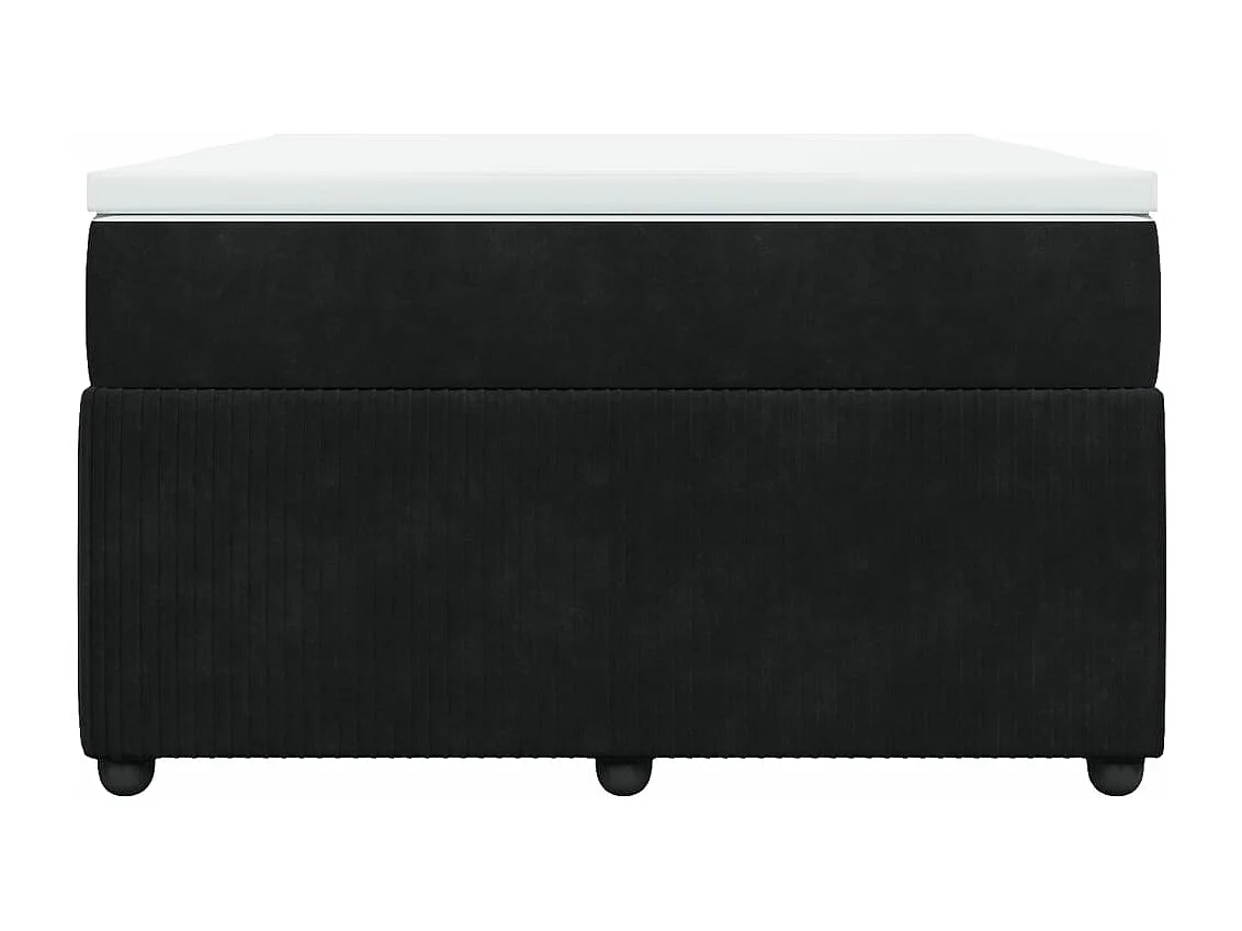 Cama box spring con colchón terciopelo negro 120x200 cm