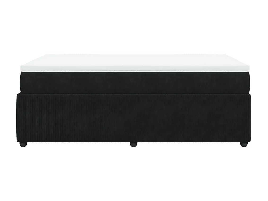 Cama box spring con colchón terciopelo negro 120x200 cm