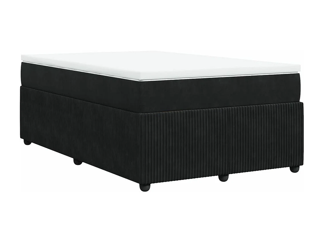 Cama box spring con colchón terciopelo negro 120x200 cm
