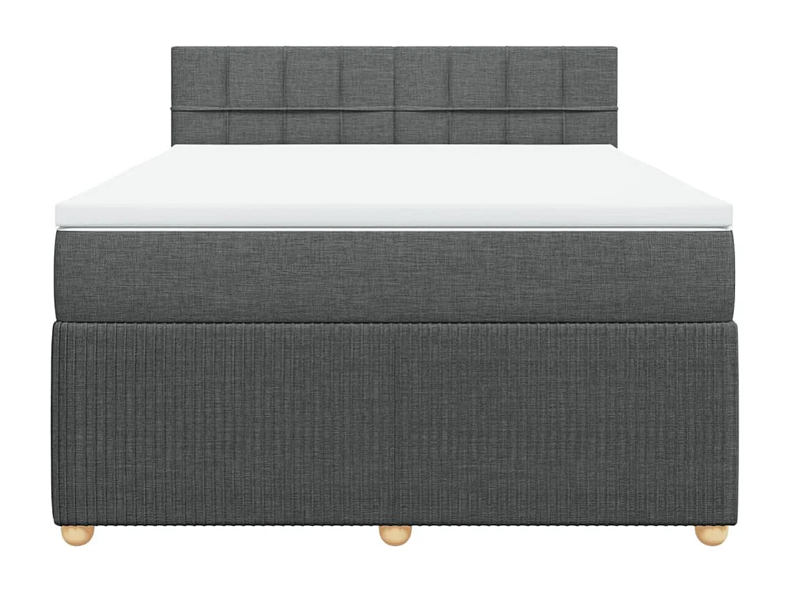 Cama box spring con colchón tela gris oscuro 160x200 cm