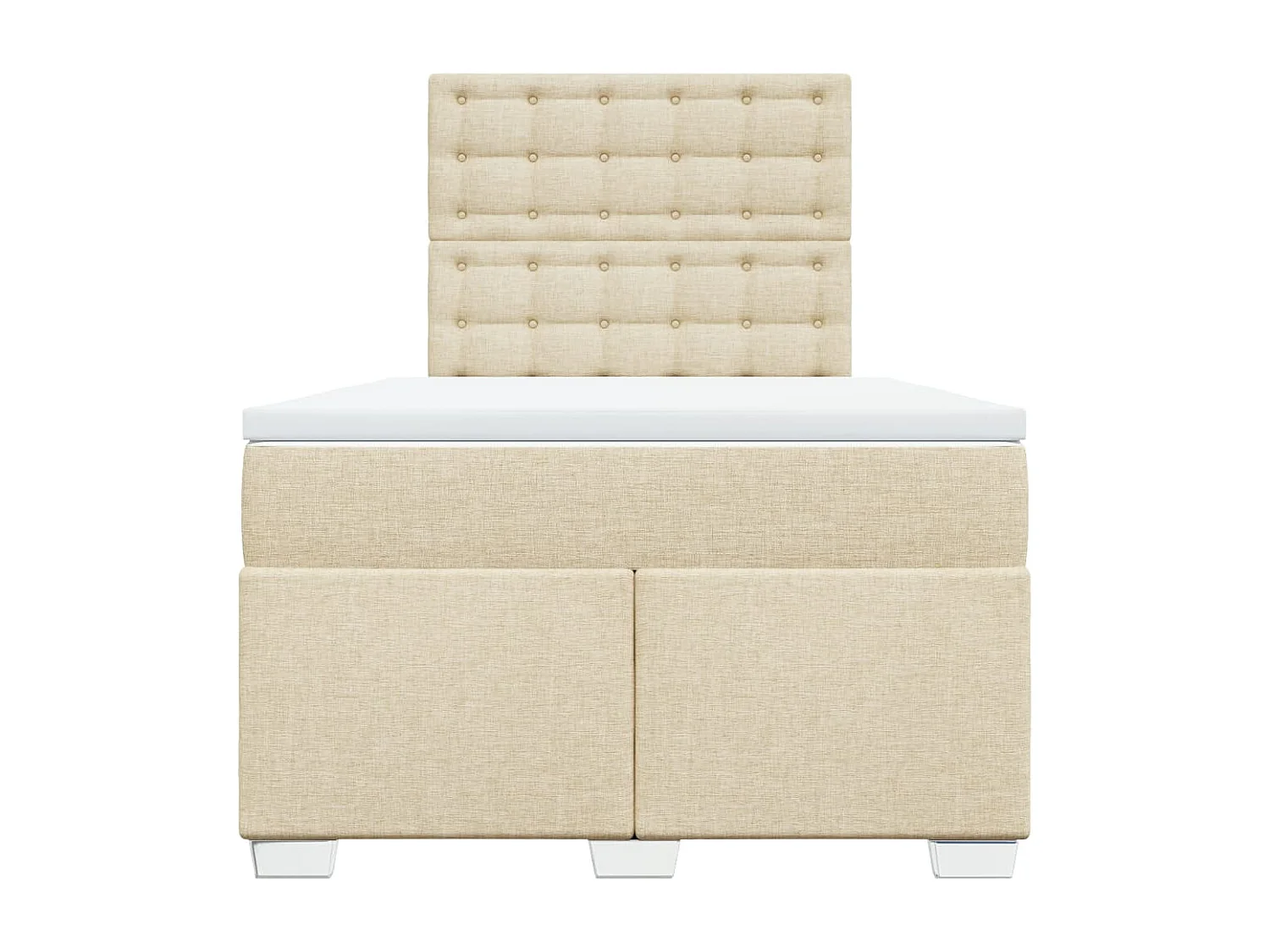 Boxspring met matras stof crèmekleurig 120x190 cm