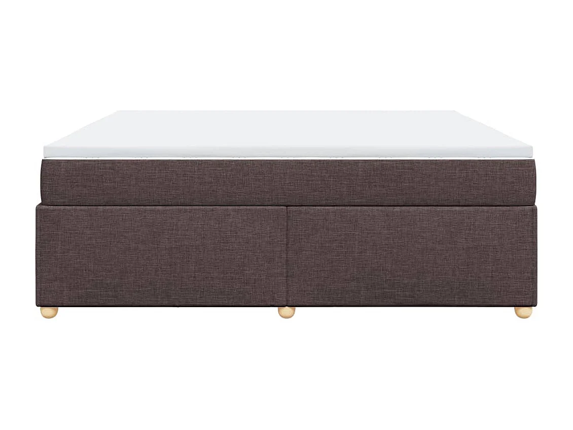 Cama com molas/colchão 200x200 cm tecido castanho-escuro