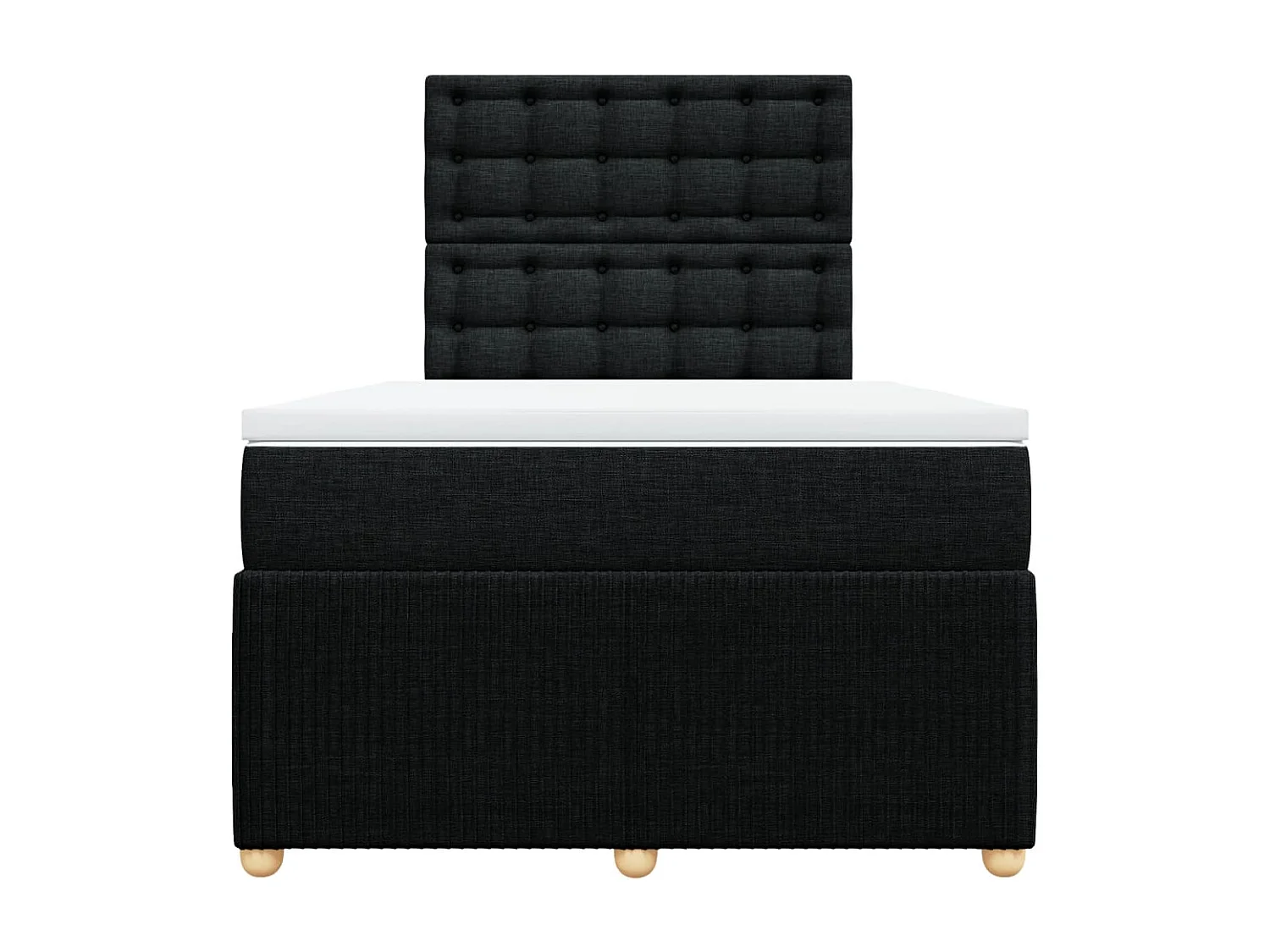 Sommier à lattes de lit avec matelas noir 120x190 cm tissu