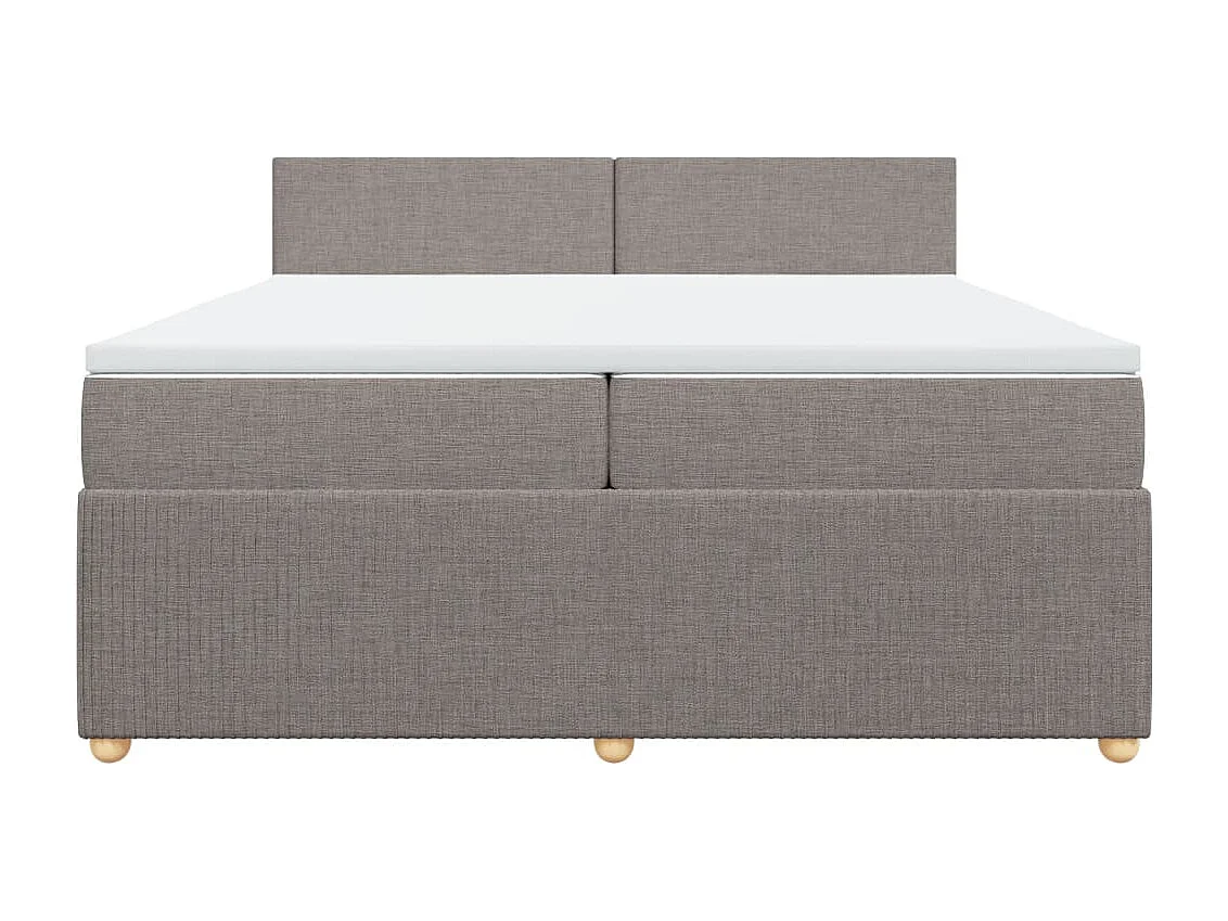 Cama com molas/colchão 200x200 cm tecido castanho-acinzentado