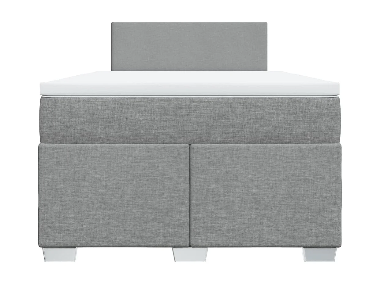 Cama boxspring com colchão 120x190 cm tecido cinzento-claro