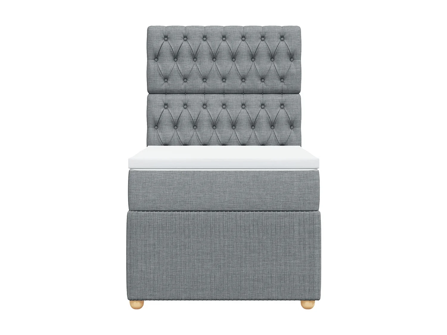 Sommier à lattes de lit avec matelas Gris clair 100x200cm Tissu