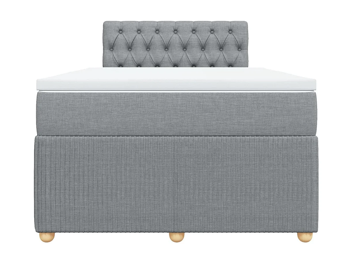 Sommier à lattes de lit et matelas gris clair 120x190 cm tissu