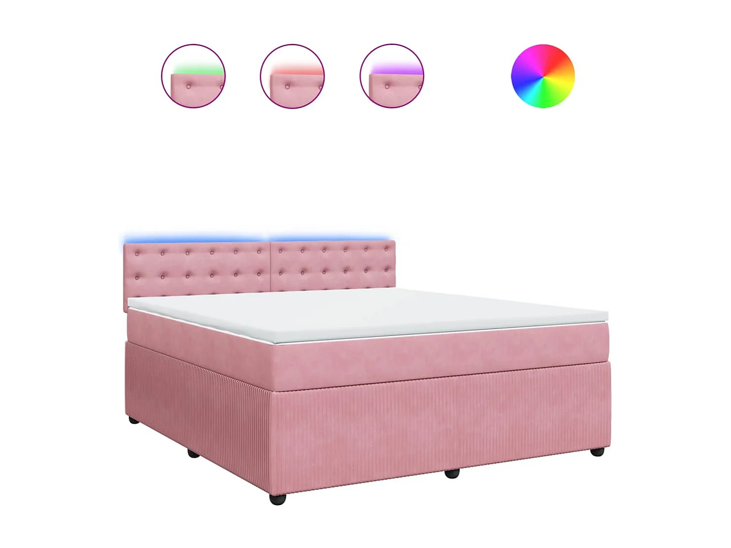 Cama com molas/colchão 180x200 cm veludo rosa