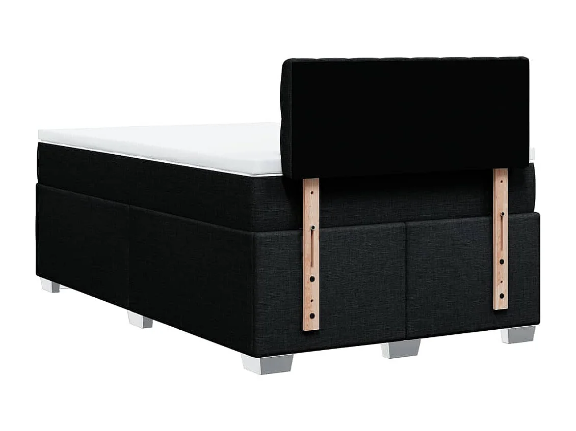 Cama boxspring com colchão 120x190 cm tecido preto